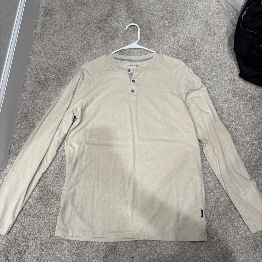 Kenneth Cole beige Henley Shirt